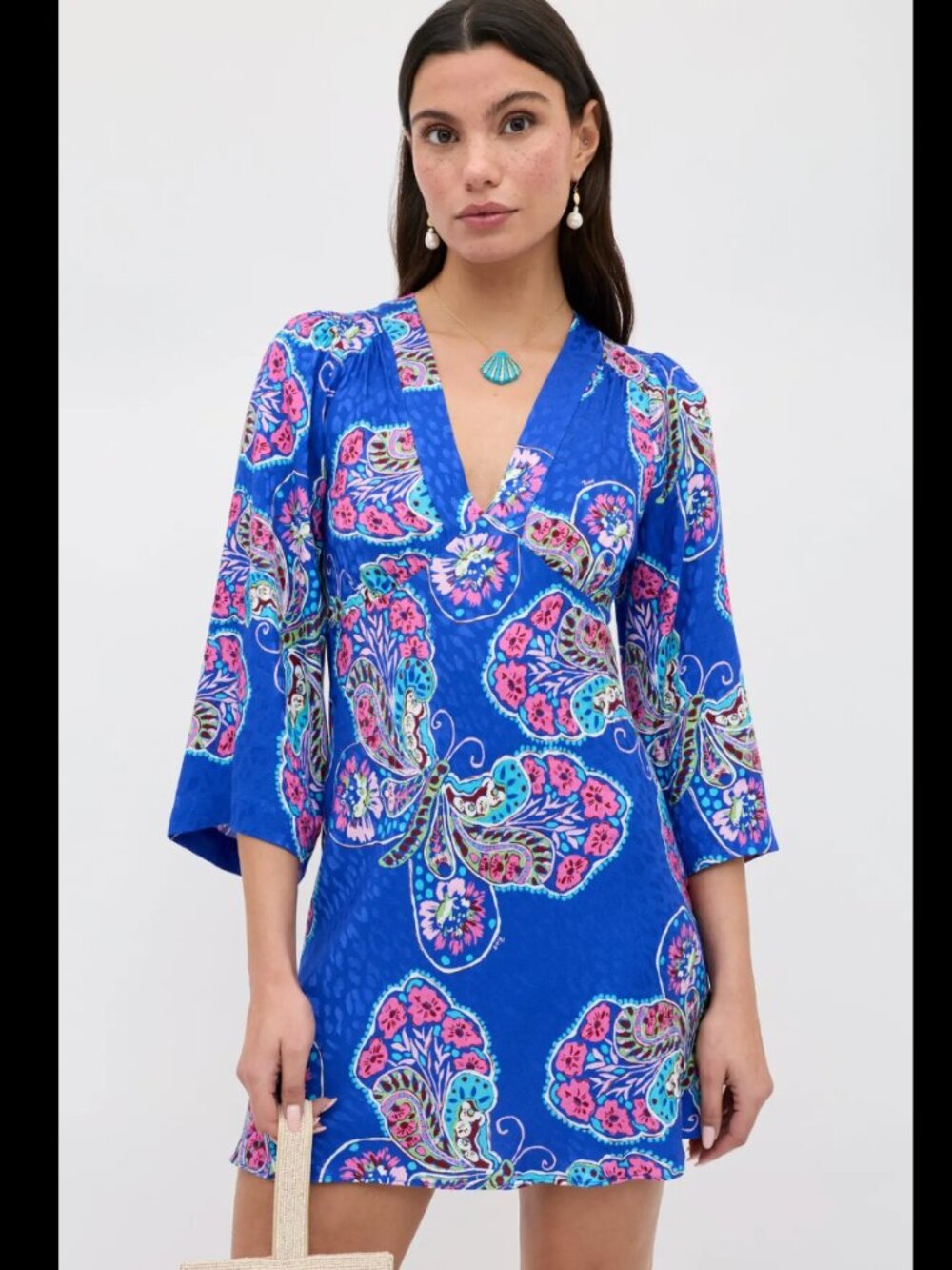 RIXO Margaux Butterfly-print Jacquard Mini Dress